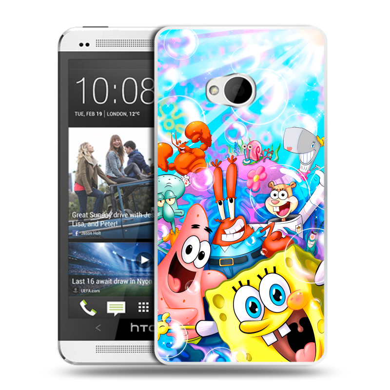 Пластиковый чехол на HTC One (M7) Dual SIM с принтом спанчбоб спанч боб Пластиковый чехол на HTC One (M7) Dual SIM с принтом спанчбоб спанч боб