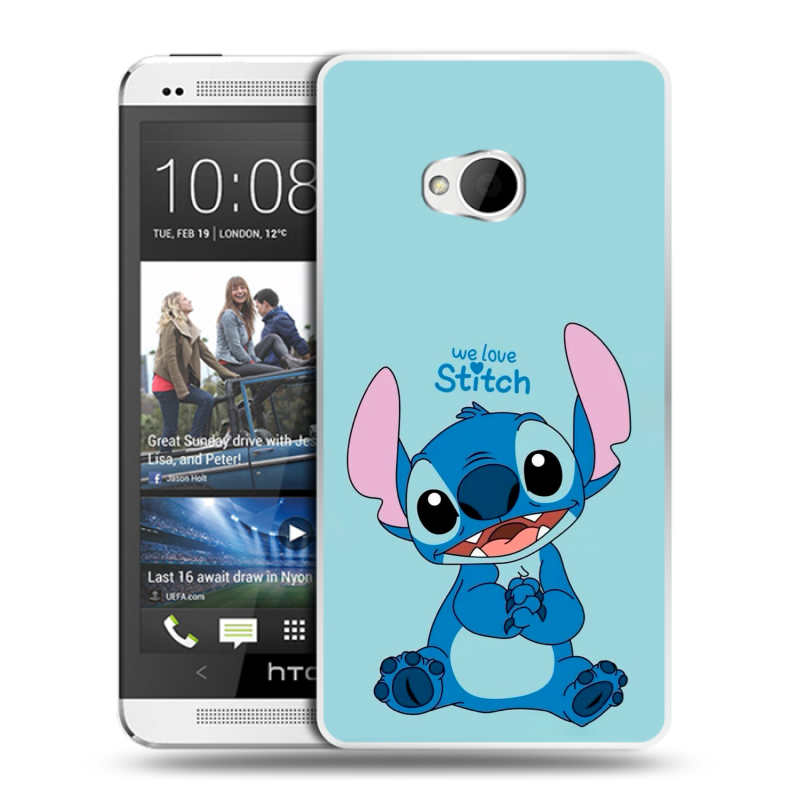 Пластиковый чехол на HTC One (M7) Dual SIM с принтом Лило и Стич Пластиковый чехол на HTC One (M7) Dual SIM с принтом Лило и Стич