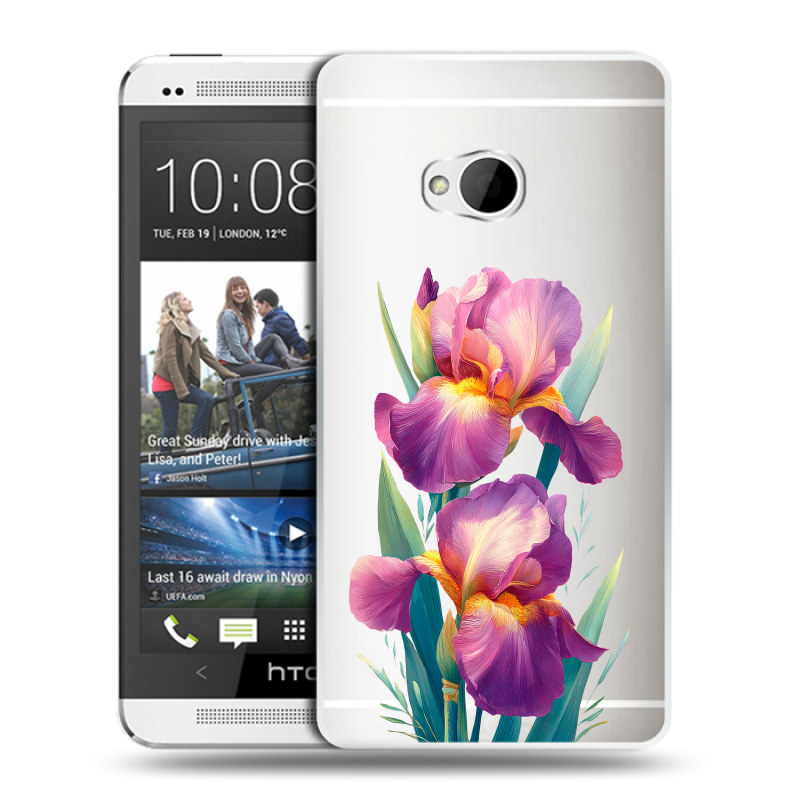 Пластиковый чехол на HTC One (M7) Dual SIM с принтом Цветы орхидеи Пластиковый чехол на HTC One (M7) Dual SIM с принтом Цветы орхидеи
