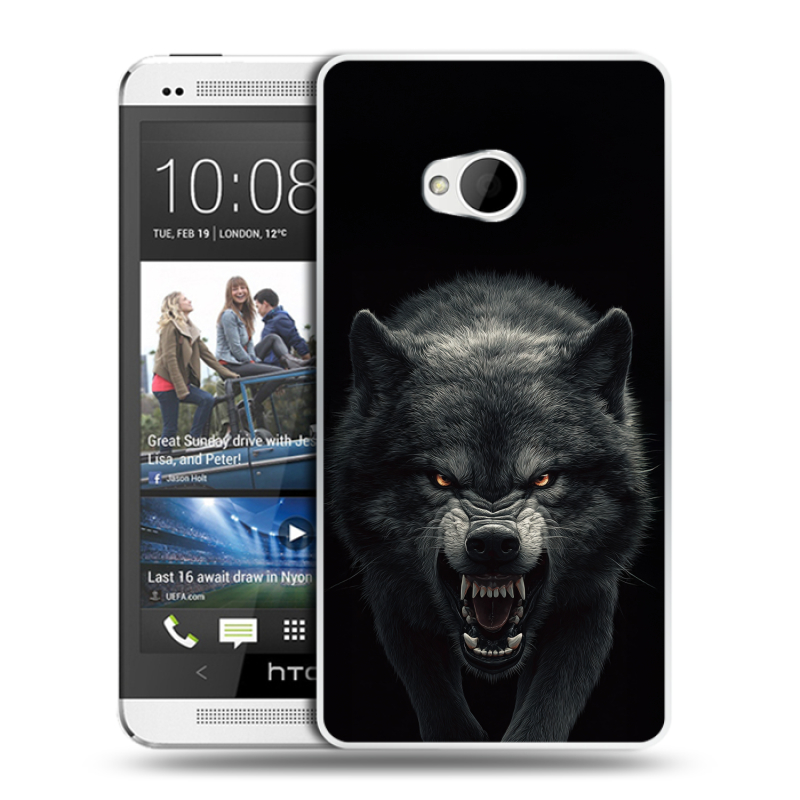 Пластиковый чехол на HTC One (M7) Dual SIM с принтом Волк Пластиковый чехол на HTC One (M7) Dual SIM с принтом Волк