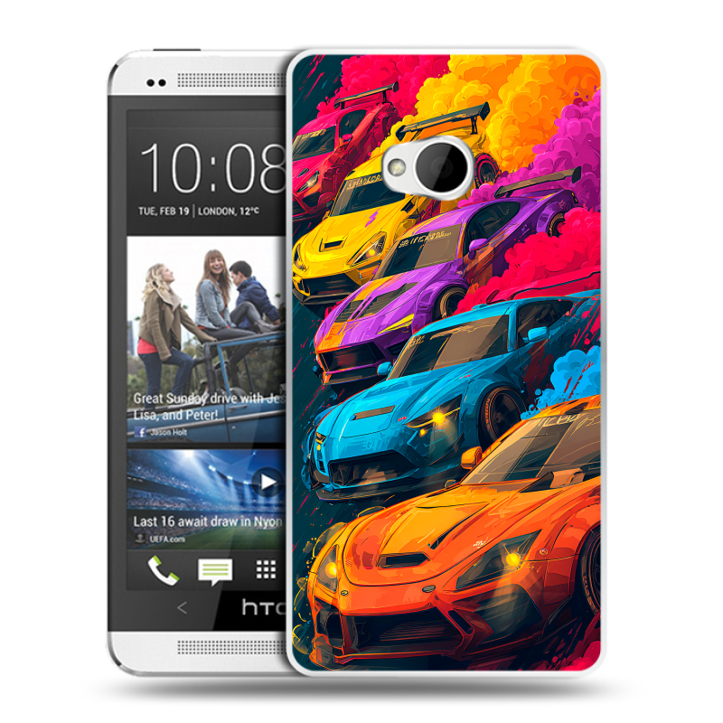 Пластиковый чехол на HTC One (M7) Dual SIM с принтом Тачки Пластиковый чехол на HTC One (M7) Dual SIM с принтом Тачки