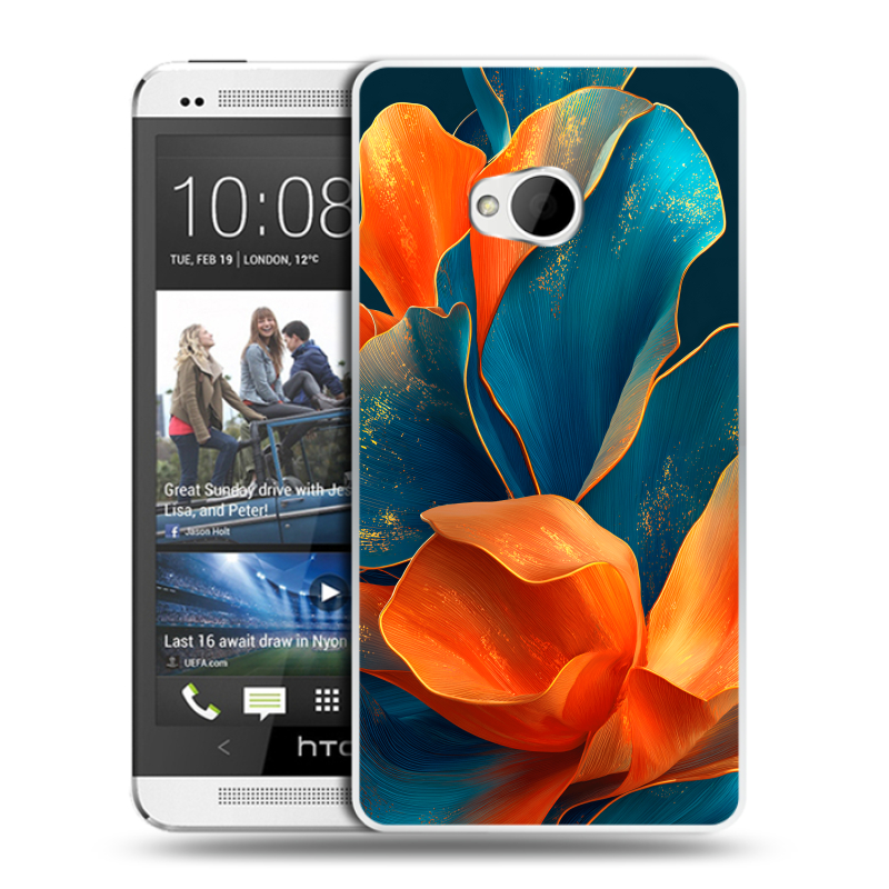 Пластиковый чехол на HTC One (M7) Dual SIM с принтом Цветы Пластиковый чехол на HTC One (M7) Dual SIM с принтом Цветы