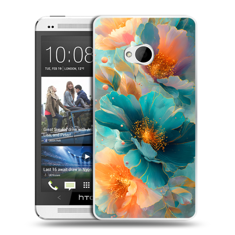 Пластиковый чехол на HTC One (M7) Dual SIM с принтом Цветы Пластиковый чехол на HTC One (M7) Dual SIM с принтом Цветы