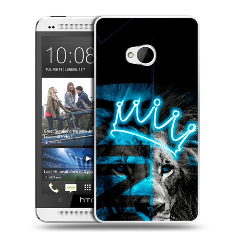 Пластиковый чехол на HTC One (M7) Dual SIM с принтом Король лев Пластиковый чехол на HTC One (M7) Dual SIM с принтом Король лев