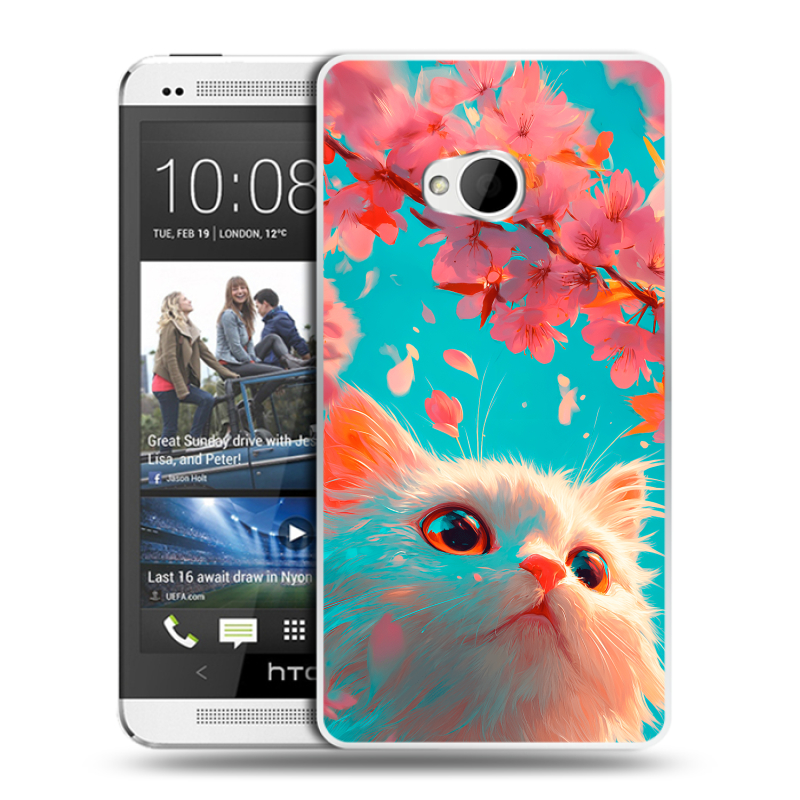Пластиковый чехол на HTC One (M7) Dual SIM с принтом Красивый кот Пластиковый чехол на HTC One (M7) Dual SIM с принтом Красивый кот
