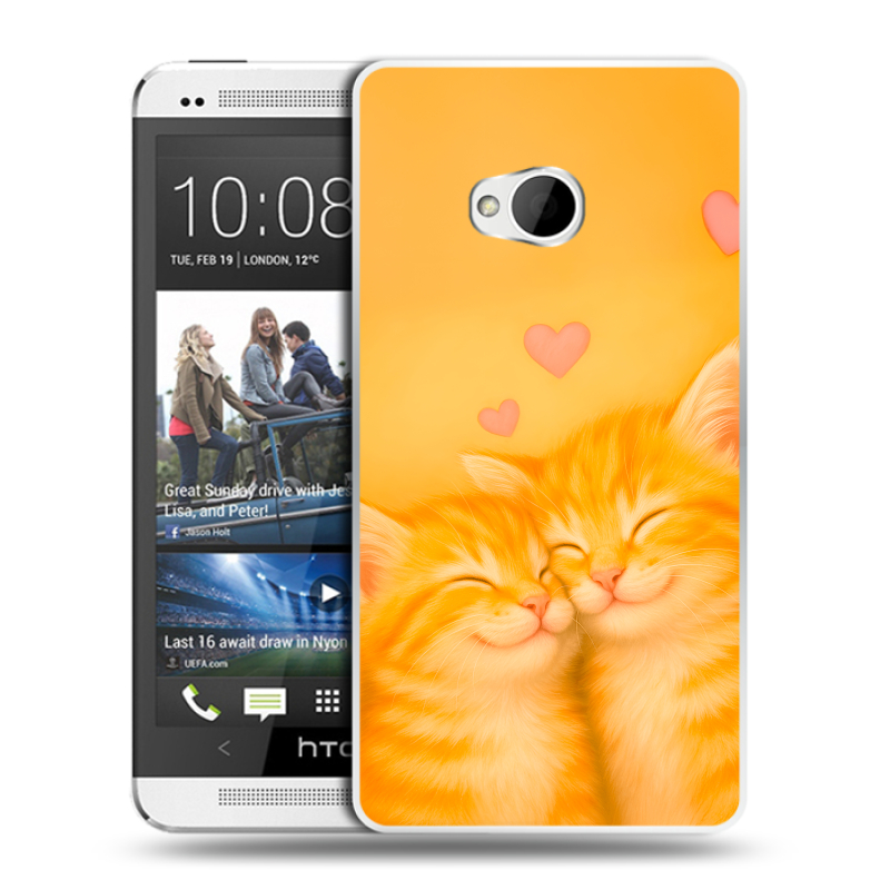 Пластиковый чехол на HTC One (M7) Dual SIM с принтом Милые котята Пластиковый чехол на HTC One (M7) Dual SIM с принтом Милые котята