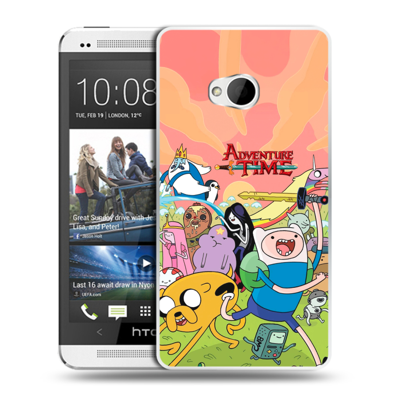 Пластиковый чехол на HTC One (M7) Dual SIM с принтом Adventure time Время приключений Пластиковый чехол на HTC One (M7) Dual SIM с принтом Adventure time Время приключений