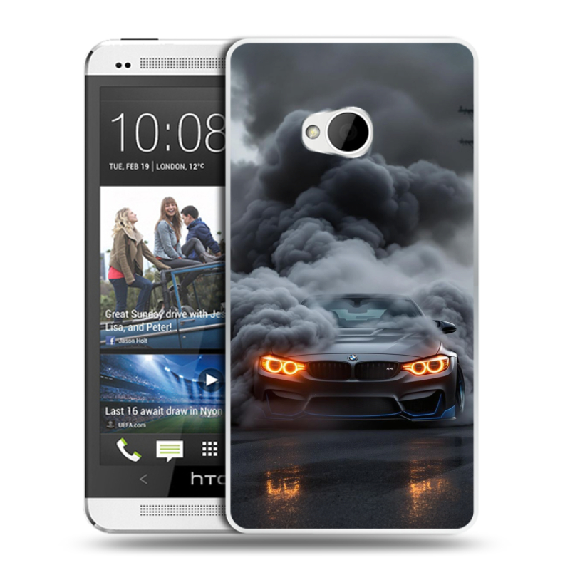 Пластиковый чехол на HTC One (M7) Dual SIM с принтом BMW БМВ Пластиковый чехол на HTC One (M7) Dual SIM с принтом BMW БМВ