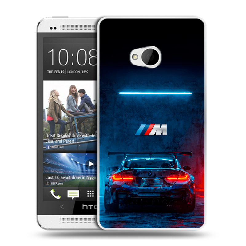Пластиковый чехол на HTC One (M7) Dual SIM модель 2013 год с принтом BMW БМВ Пластиковый чехол на HTC One (M7) Dual SIM модель 2013 год с принтом BMW БМВ