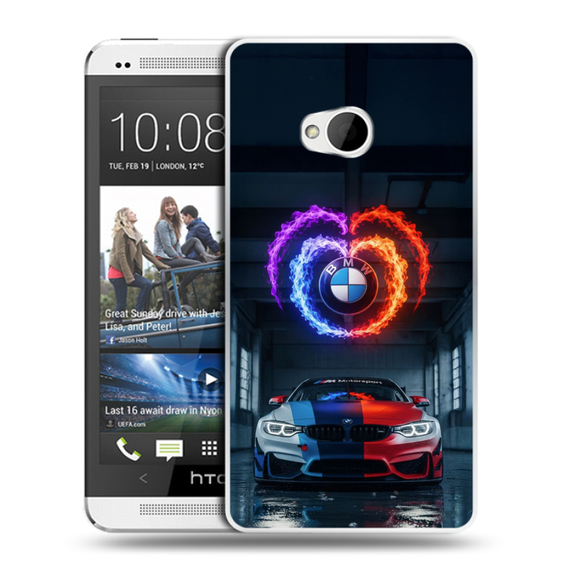 Пластиковый чехол на HTC One (M7) Dual SIM с принтом BMW БМВ Пластиковый чехол на HTC One (M7) Dual SIM с принтом BMW БМВ