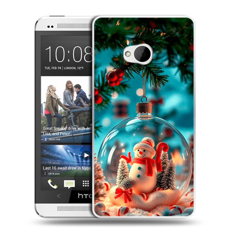 Пластиковый чехол на HTC One (M7) Dual SIM с принтом Новый год Пластиковый чехол на HTC One (M7) Dual SIM с принтом Новый год