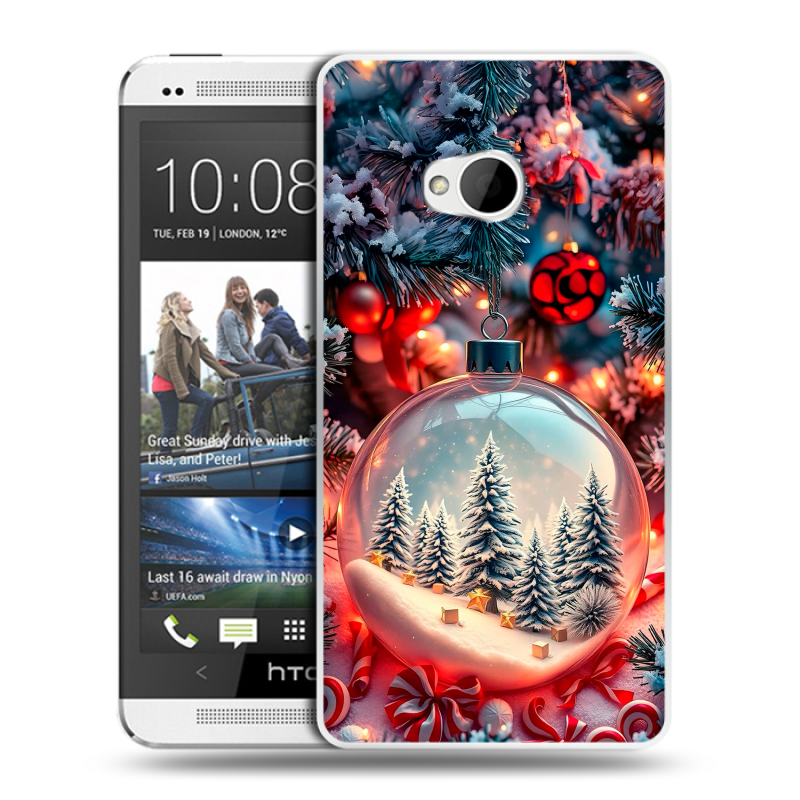 Пластиковый чехол на HTC One (M7) Dual SIM с принтом Новый год Пластиковый чехол на HTC One (M7) Dual SIM с принтом Новый год