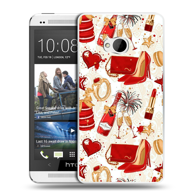 Пластиковый чехол на HTC One (M7) Dual SIM с принтом Новый год Пластиковый чехол на HTC One (M7) Dual SIM с принтом Новый год
