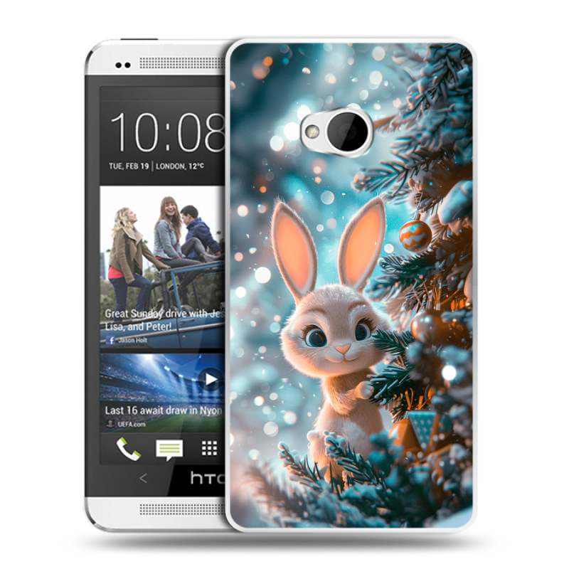Пластиковый чехол на HTC One (M7) Dual SIM с принтом Новый год Пластиковый чехол на HTC One (M7) Dual SIM с принтом Новый год