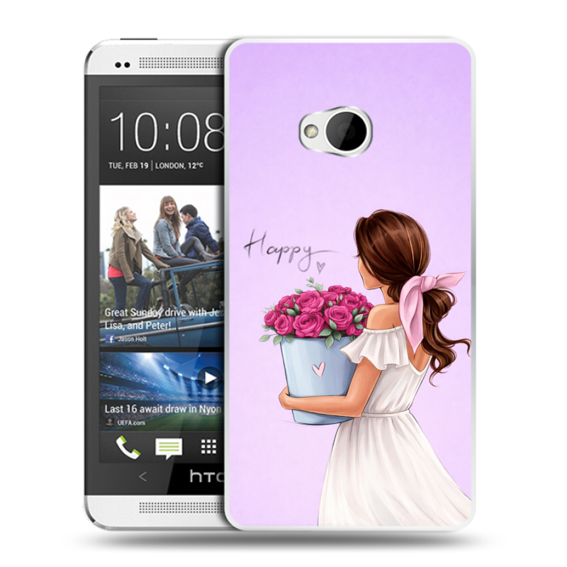 Пластиковый чехол на HTC One (M7) Dual SIM с принтом женский Пластиковый чехол на HTC One (M7) Dual SIM с принтом женский
