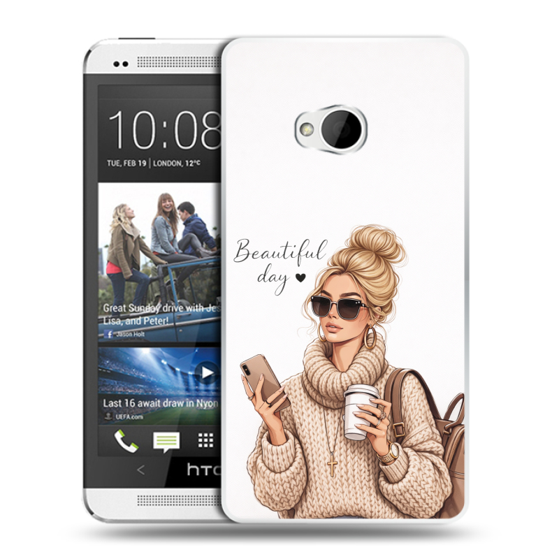 Пластиковый чехол на HTC One (M7) Dual SIM с принтом женский Пластиковый чехол на HTC One (M7) Dual SIM с принтом женский