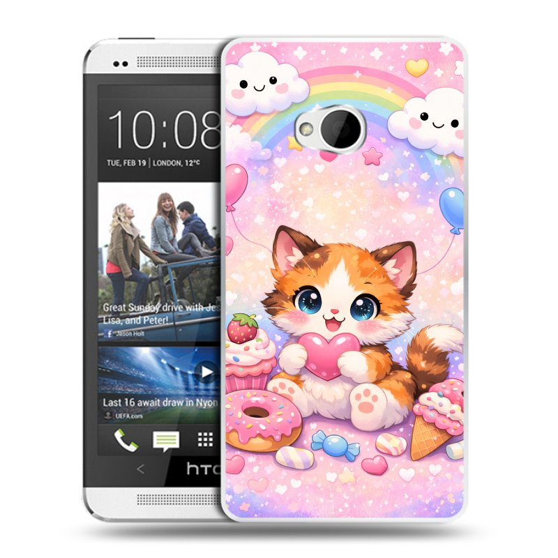 Пластиковый чехол на HTC One (M7) Dual SIM с принтом для девочек Пластиковый чехол на HTC One (M7) Dual SIM с принтом для девочек