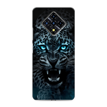 Силиконовый противоударный чехол на Infinix Zero 8 с принтом Темный леопард