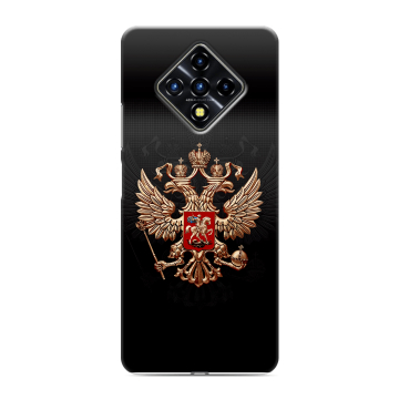 Силиконовый противоударный чехол на Infinix Zero 8 с принтом Герб России