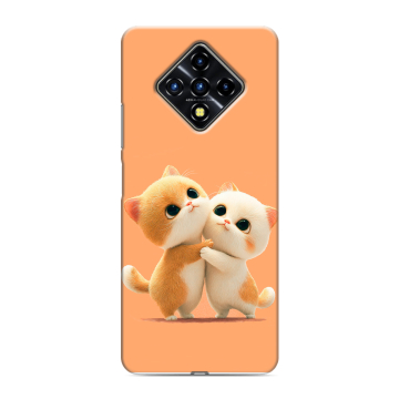 Силиконовый противоударный чехол на Infinix Zero 8 с принтом Милые котики