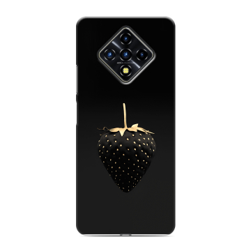 Силиконовый противоударный чехол на Infinix Zero 8 с принтом Черная клубника