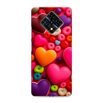 Силиконовый противоударный чехол на Infinix Zero 8 с принтом Сердечки