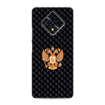 Силиконовый противоударный чехол на Infinix Zero 8 с принтом Герб России принт