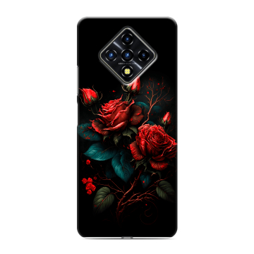 Силиконовый противоударный чехол на Infinix Zero 8 с принтом Розы красные