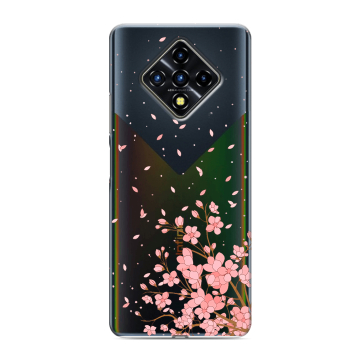 Силиконовый противоударный чехол на Infinix Zero 8 с принтом Ветка сакуры