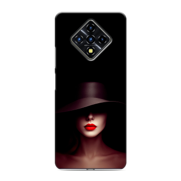 Силиконовый противоударный чехол на Infinix Zero 8 с принтом Девушка в шляпе