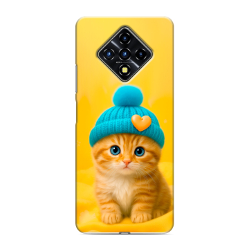 Силиконовый противоударный чехол на Infinix Zero 8 с принтом Котенок в шапке Силиконовый противоударный чехол на Infinix Zero 8 с принтом Котенок в шапке
