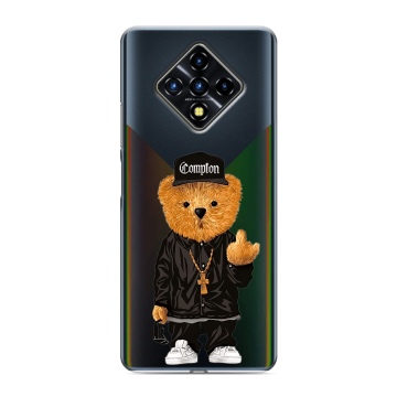 Силиконовый противоударный чехол на Infinix Zero 8 с принтом Мишка