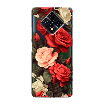 Силиконовый противоударный чехол на Infinix Zero 8 с принтом Розы