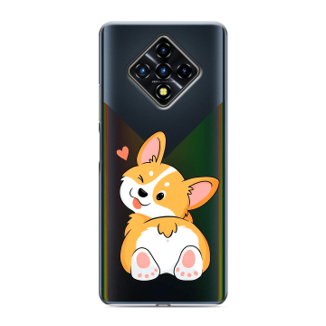 Силиконовый противоударный чехол на Infinix Zero 8 с принтом Корги