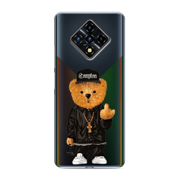 Силиконовый противоударный чехол на Infinix Zero 8 с принтом Плюшевый медведь