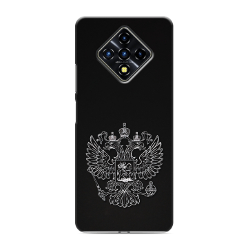 Силиконовый противоударный чехол на Infinix Zero 8 с принтом Герб России