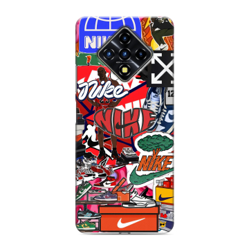 Силиконовый противоударный чехол на Infinix Zero 8 с принтом Найк Nike яркий