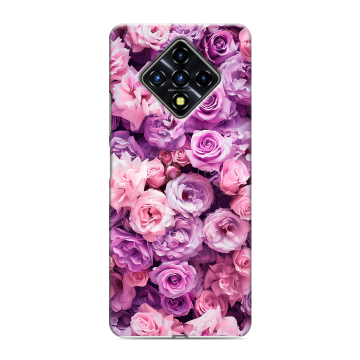 Силиконовый противоударный чехол на Infinix Zero 8 с принтом лавандовые розы