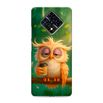 Силиконовый противоударный чехол на Infinix Zero 8 с принтом сова