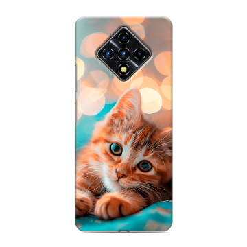 Силиконовый противоударный чехол на Infinix Zero 8 с принтом котик