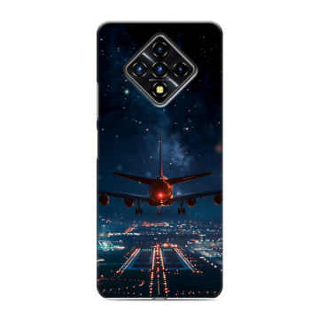 Силиконовый противоударный чехол на Infinix Zero 8 с принтом самолет
