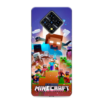 Силиконовый противоударный чехол на Infinix Zero 8 с принтом Майнкрафт Minecraft Силиконовый противоударный чехол на Infinix Zero 8 с принтом Майнкрафт Minecraft