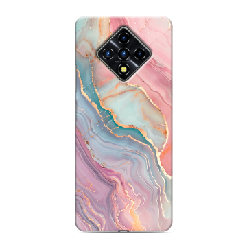 Силиконовый противоударный чехол на Infinix Zero 8 с принтом розовый мрамор