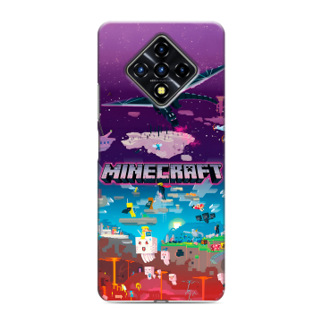 Силиконовый противоударный чехол на Infinix Zero 8 с принтом Майнкрафт Minecraft