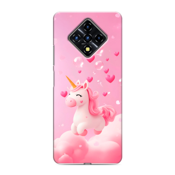Силиконовый противоударный чехол на Infinix Zero 8 с принтом Единорог