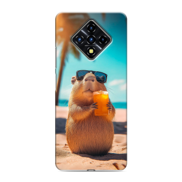 Силиконовый противоударный чехол на Infinix Zero 8 с принтом Капибара Силиконовый противоударный чехол на Infinix Zero 8 с принтом Капибара