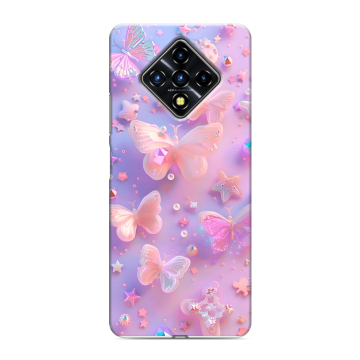 Силиконовый противоударный чехол на Infinix Zero 8 с принтом Бабочки Силиконовый противоударный чехол на Infinix Zero 8 с принтом Бабочки