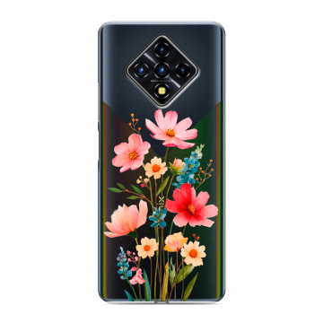 Силиконовый противоударный чехол на Infinix Zero 8 с принтом Цветы