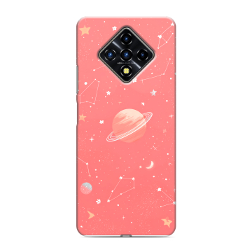 Силиконовый противоударный чехол на Infinix Zero 8 с принтом Розовый космос