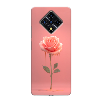 Силиконовый противоударный чехол на Infinix Zero 8 с принтом Розовая роза